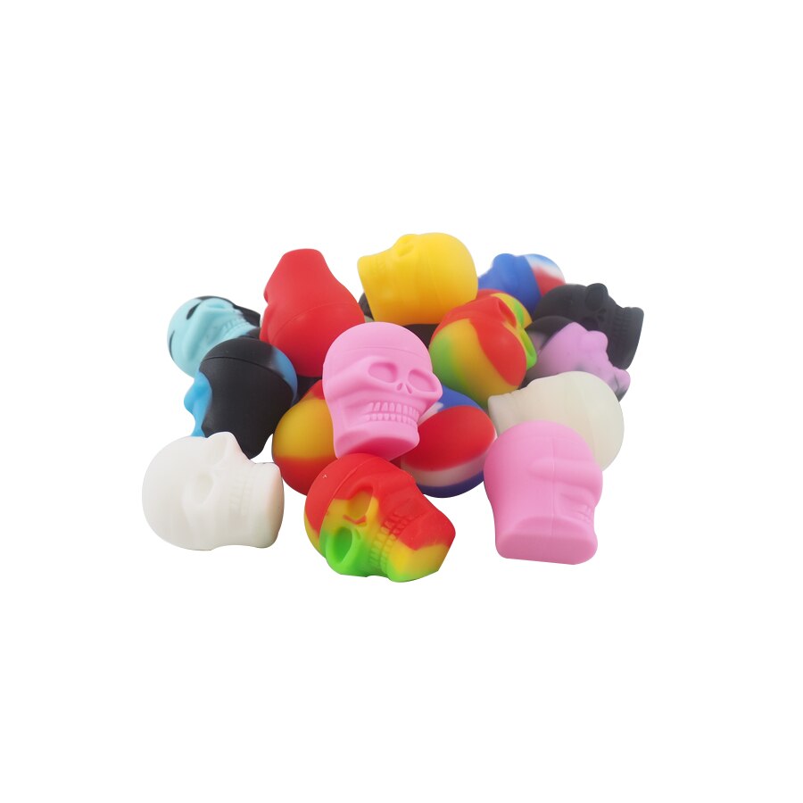 20pcs 3ml skull shape silicone container silicone jar storage kitchen jars for storage spices