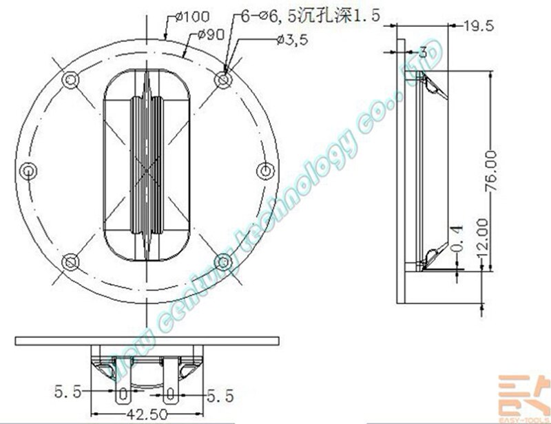 Planar transducer AMT ribbon tweeter