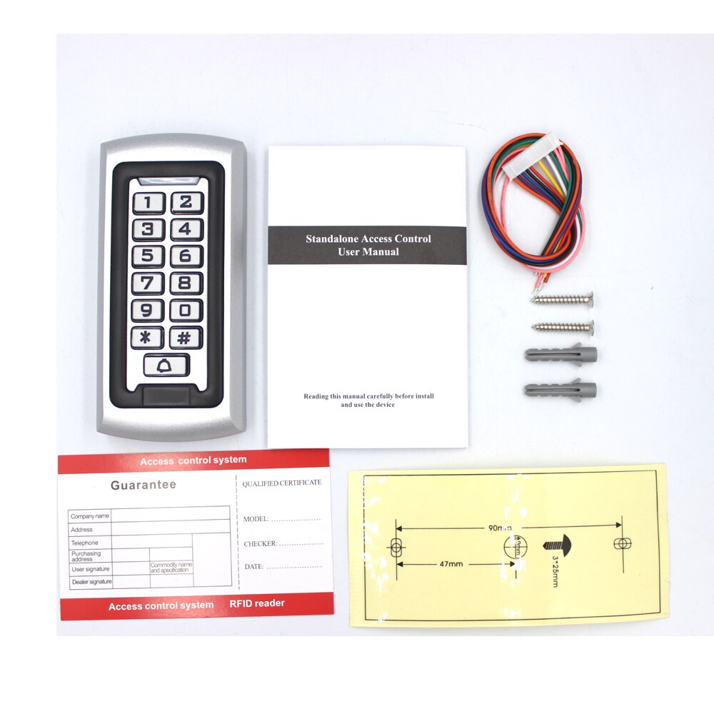 Metal Case 125Khz Rfid Pasword Toetsenbord Toegangscontrole Systeem Standalone Proximity Kaartlezer 2000 Gebruiker Deur Toegangscontrole