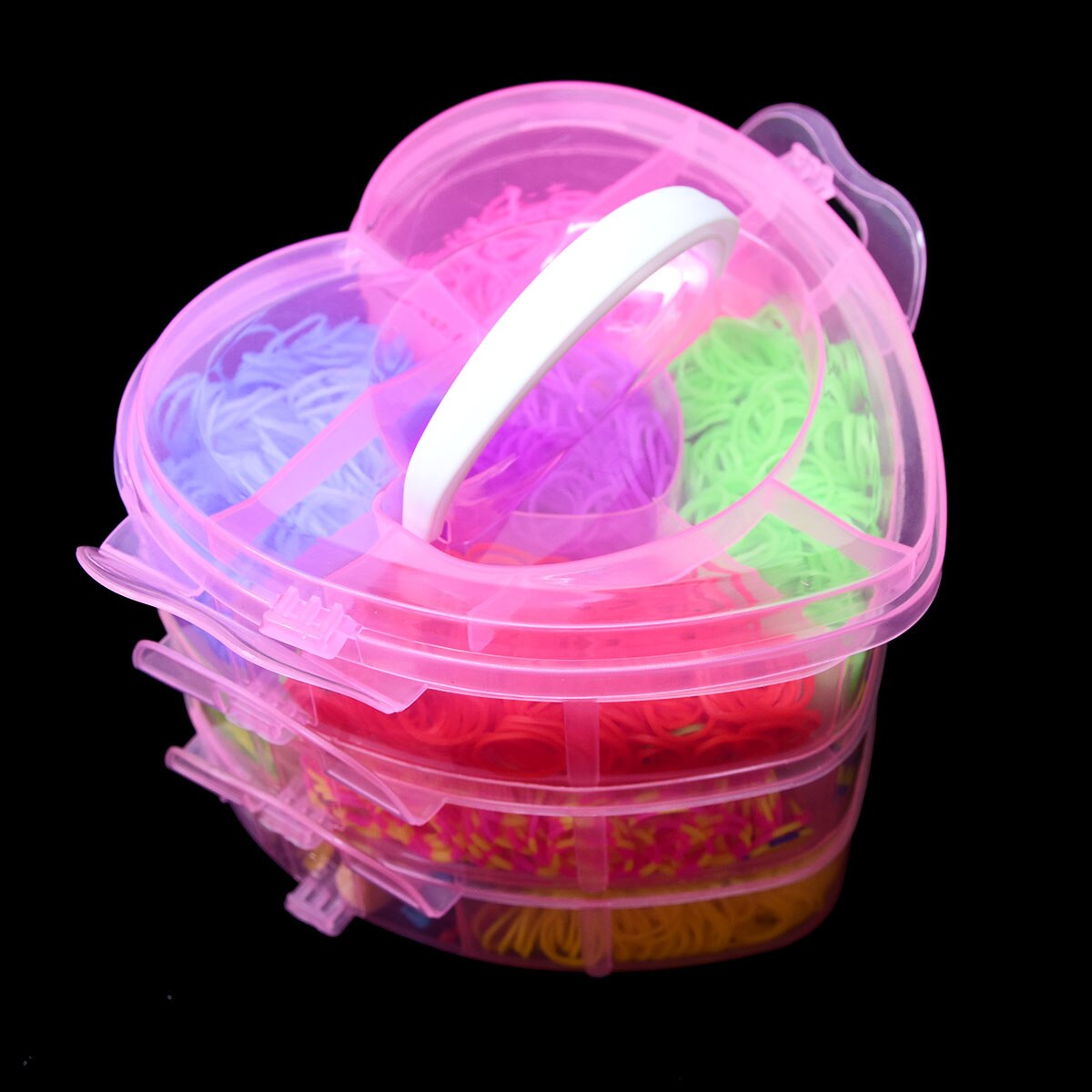 4500 Stuks Rubber Fun Loom Bands Kit Voor Meisjes Kids Diy Gom Armbanden 3 Layer Pvc Doos Familie loom Kit Set Breien
