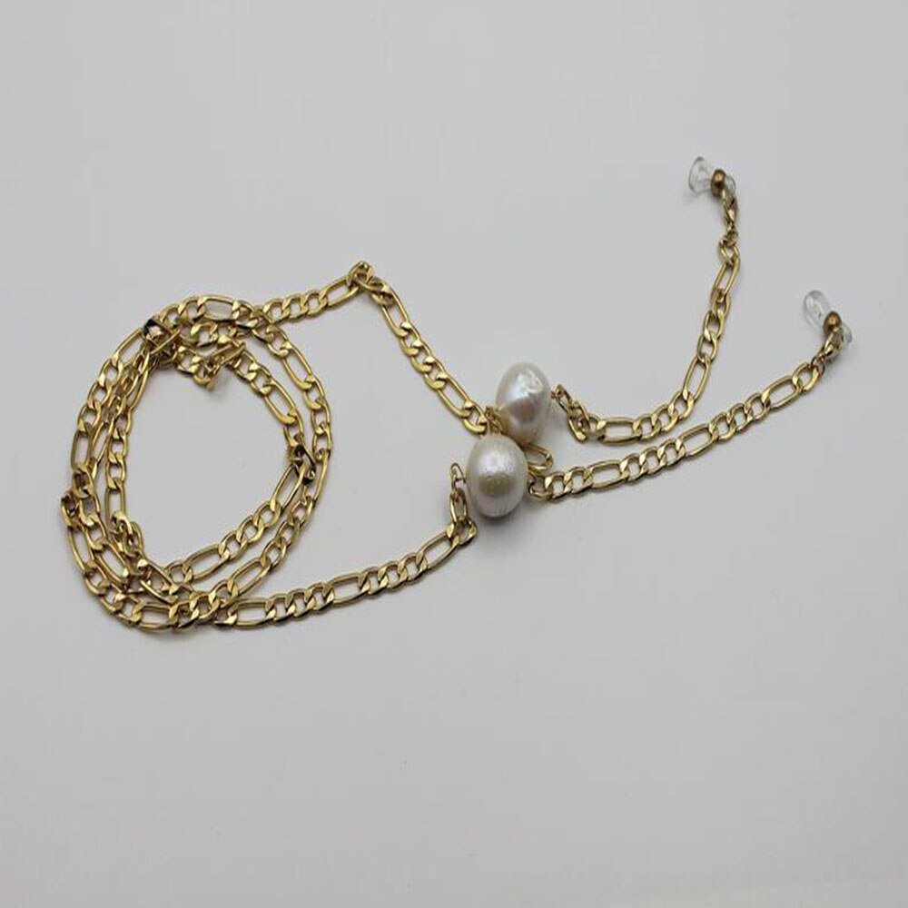 Metalen Ketting Imitatie Parel Zonnebril Bril Ketting Mode Eenvoudige Dames Anti-Verloren Zonnebril Keten