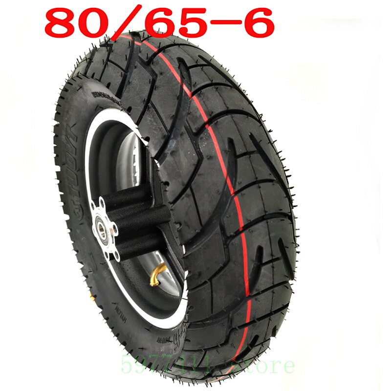 10 pouces 10x3.0 pneu 80 / 65-6 pneu + moyeu de roue scooter électrique chambre à air pliant vélo épaissi résistant à l'usure pièces de pneu