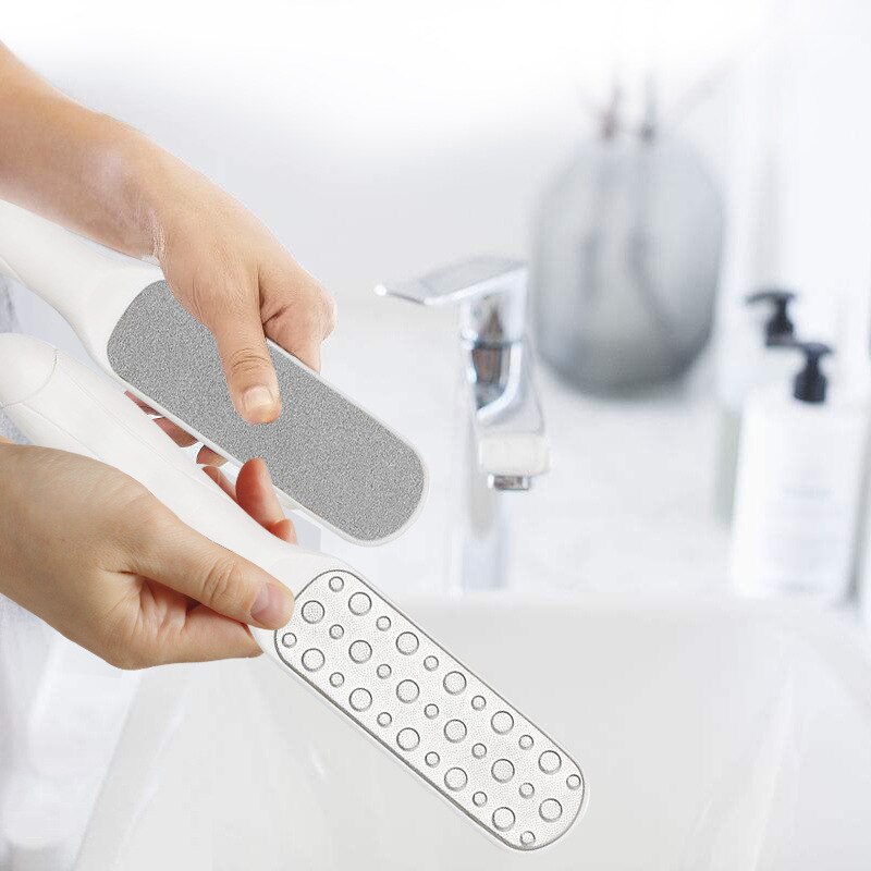Lima de doble cara para pies, eliminador de callos de piel muerta, Lima para pies para pedicura, rallador de talón, cepillo de baño, herramienta para el cuidado de los pies