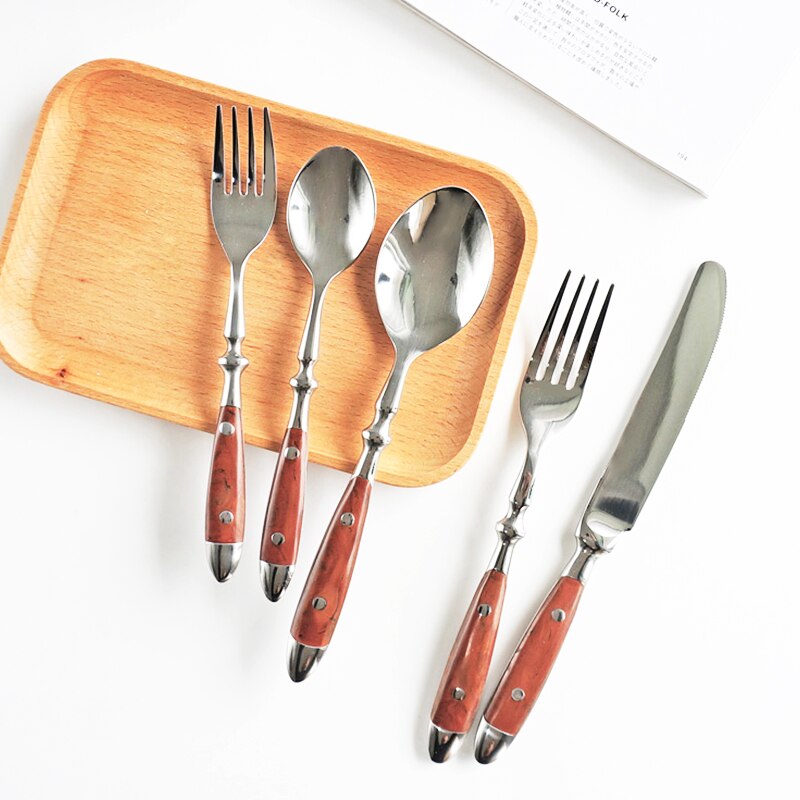 Cutlery Set Stainless Steel Western Tableware Knife Fork Spoon Dinnerware Set Flatware Kitchenware Kitchen Gadget Sets