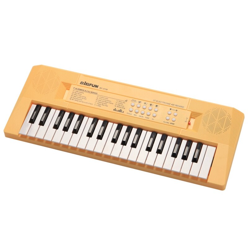 Bigfun Kids Keyboard Piano, 37 Toetsen Voor Muziekinstrument Speelgoed: Yellow