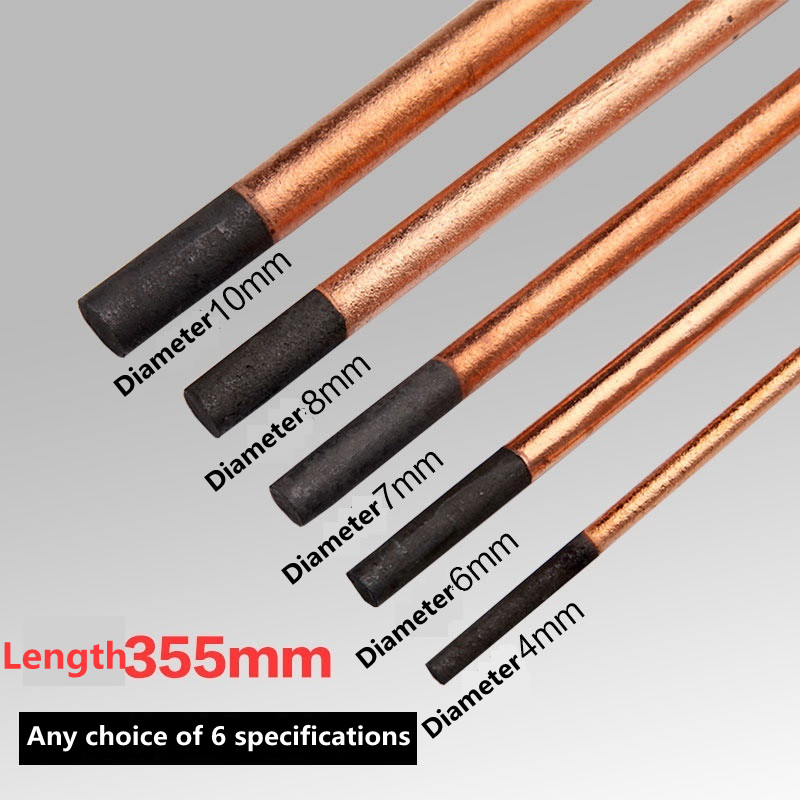 5Pcs Air Carbon Arc Gouging Rods Copper Round Graphite Electrode Rod For DC Gas Gouging Gun Electrode Carbon Rod 4-10mm