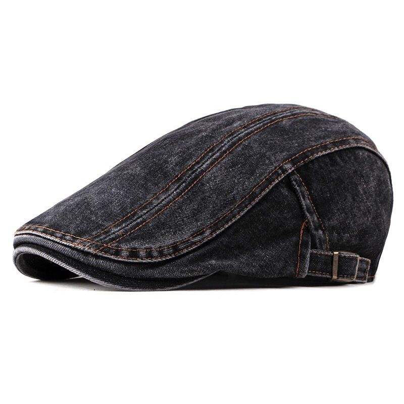 Flat Hat Cotton Linnen Hoed for heren Dames Retro vaste oranje Casual Fall Beret Cab Cap Unisex (Color : Orange, Hat Size : Adjustable 55-60cm
