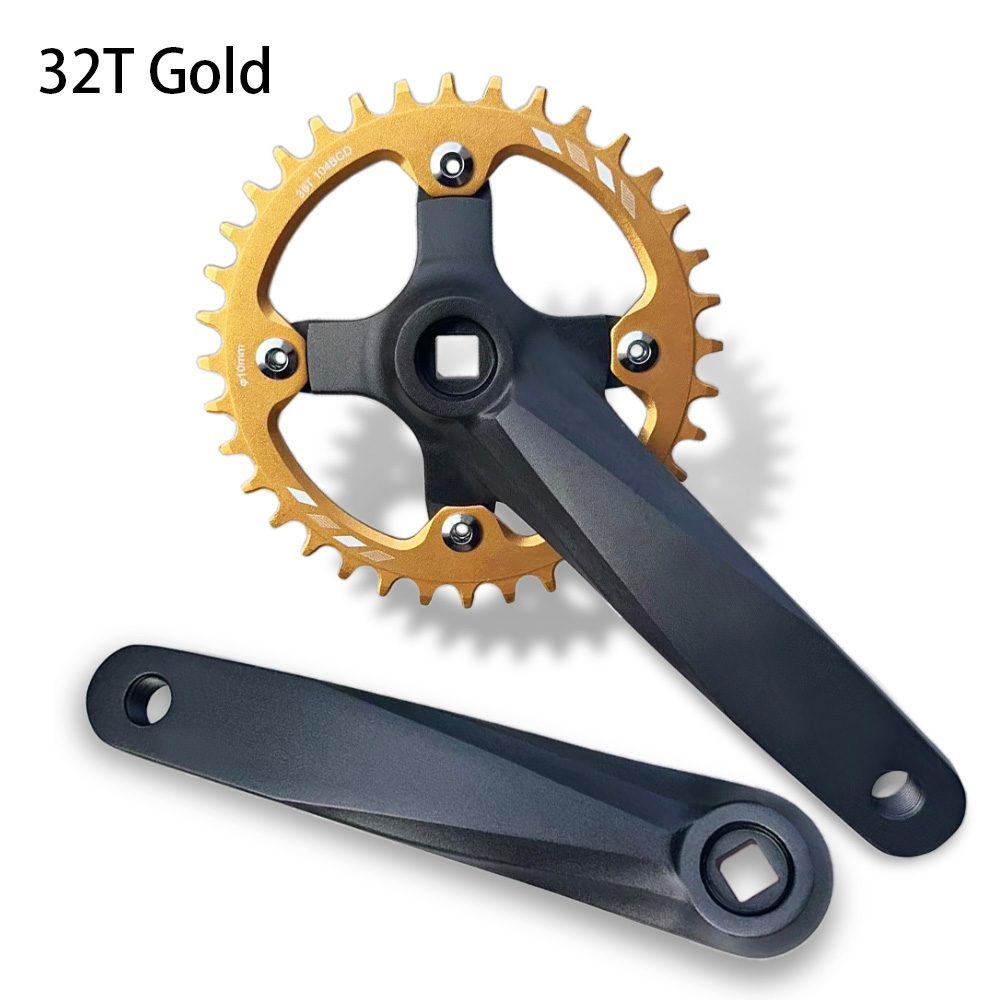 Bicycle Square Hole Sprocket 104BCD 152mm/165mm/170mm Crank Arms 32/34/36/38/40/42T Narrow Wide Chainwheel MTB Bike Crankset