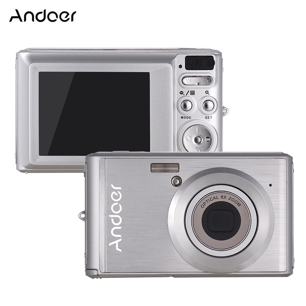 Andoer 20MP 1080P Digital Video Camera Camcorder LCD Screen with 2pcs Rechargeable Batteries 8X Optical Zoom Anti-shake Camera