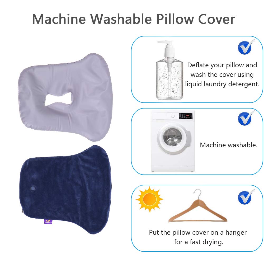 Inflatable U-shaped Pillows Travel Outdoor Portable Pillow Neckrest Travel Folding Slow Rebound Train Plane Office Travel