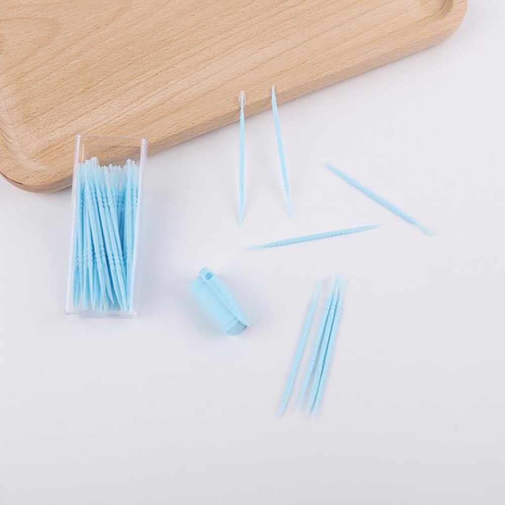 50Pcs/Sets Portable Plastic Cleaning Toothpicks, Household Daily Use, Multi-purpose Travel Two-end Dental Floss Stick