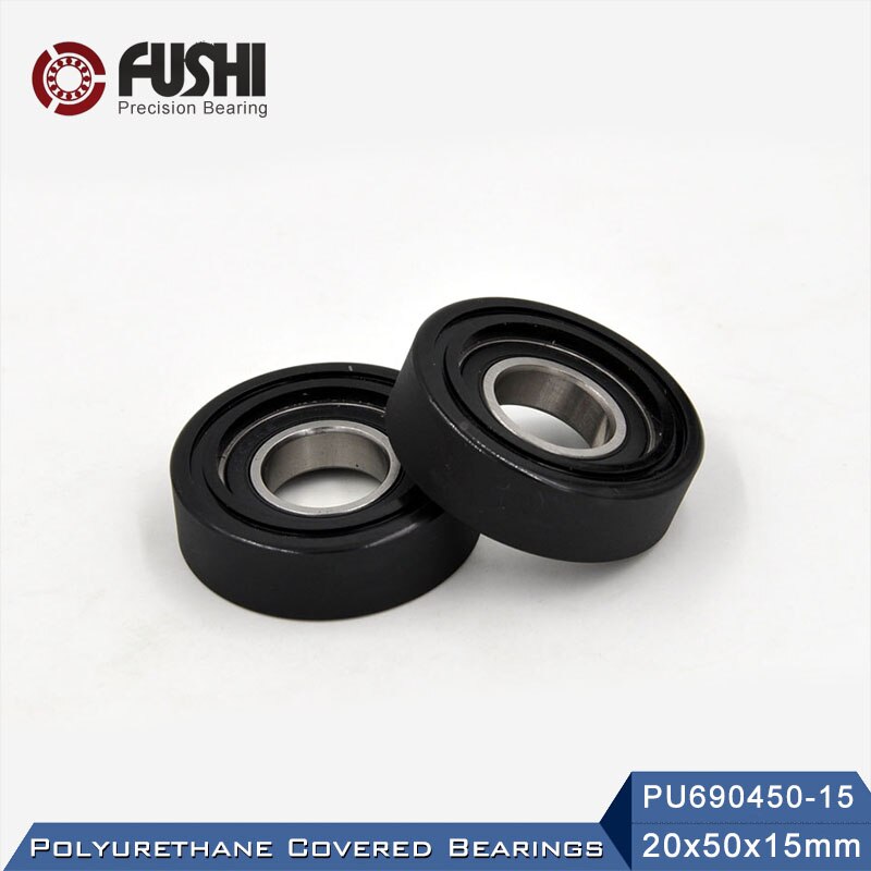 Cojinete cubierto de poliuretano PU 6904, 20x50x15mm (2 piezas), eje de 20mm, PU690450-15 cubierta de poliuretano, rodamientos PU6904