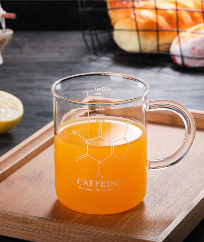 Cafeïne Beker Mok Afgestudeerd Beker Mok Met Handvat Borosilicaatglas Cup