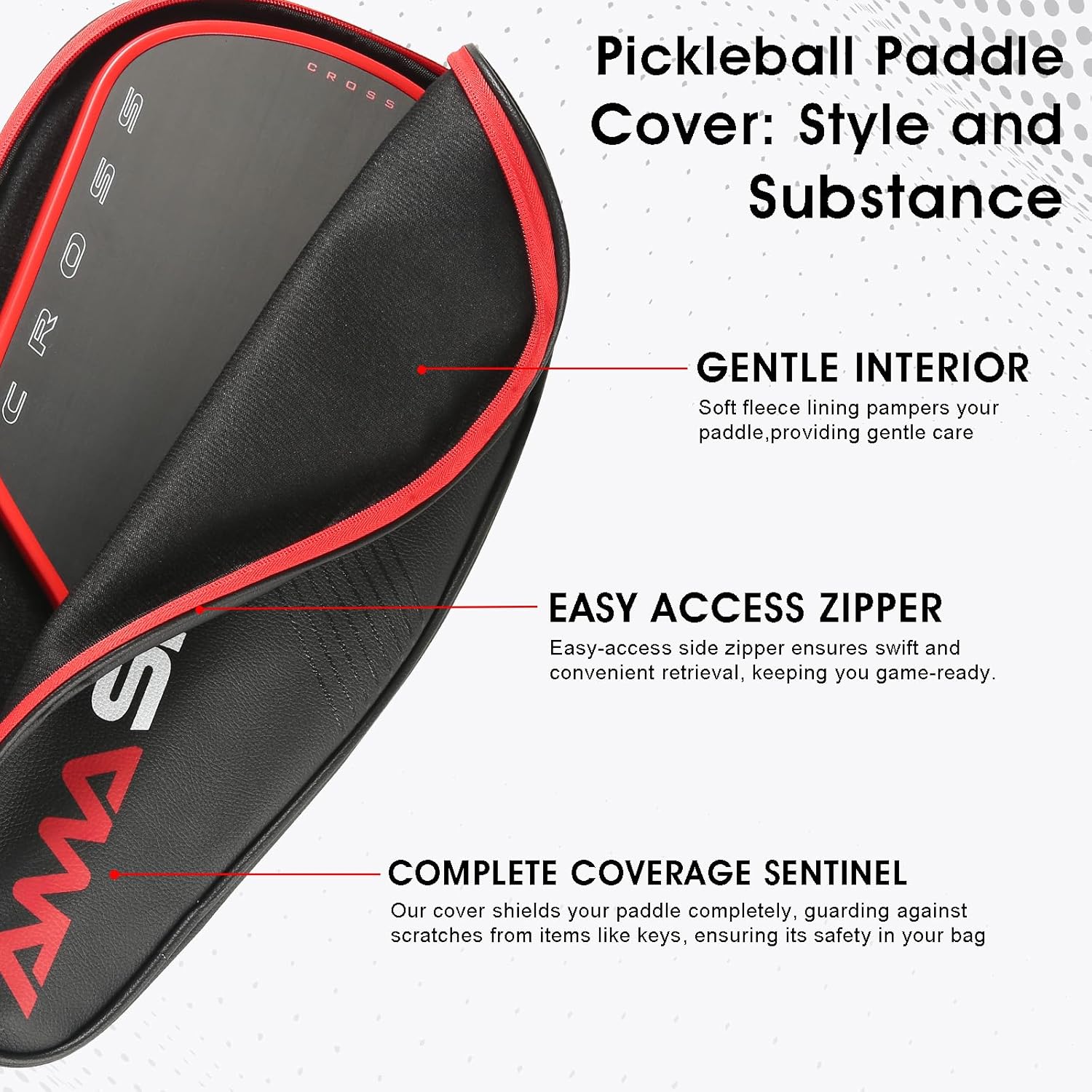 AMA SPORT Pickleball Racket Cover Provides Reliable Protection for Pickleball Paddle ,Portable Carry Bag As A Training Equipment