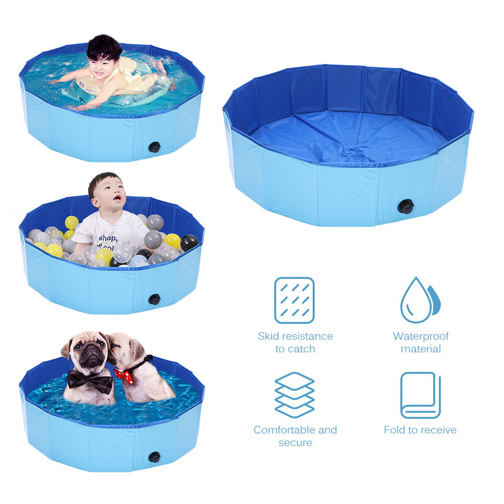 Hund svømning pool sammenfoldelig hund pool holdbar bærbar hund renere badekar pvc pool til hunde katte kæledyr bad rengøring kæledyr forsyninger