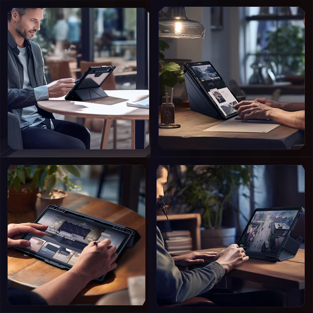 NILLKIN-Étui magnétique multi-angle pour Xiaomi Pad 7 Pro, protection d'appareil photo pliable, couverture noire avec porte-crayon