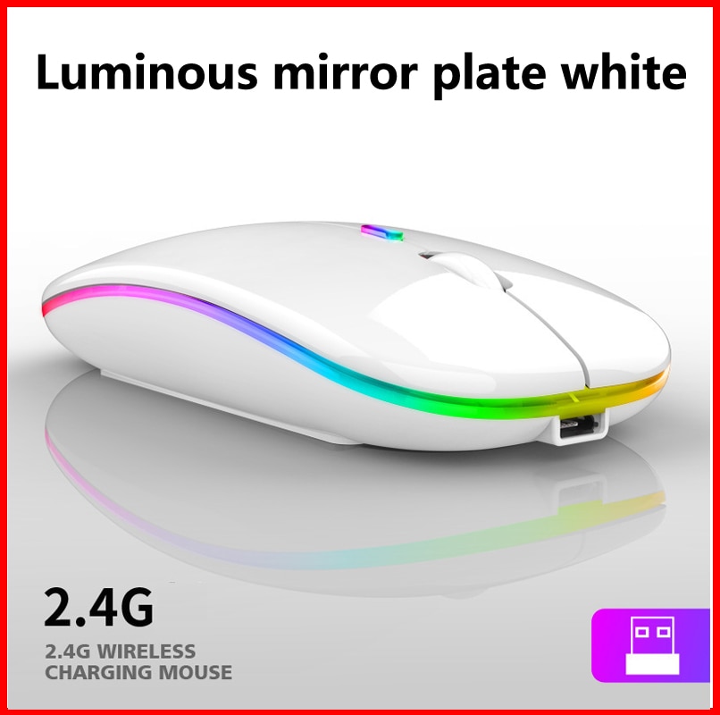 Wireless Silent Mouse LED Backlit Rechargeable USB Ergonomic Optical Gaming Desktop PC Laptop