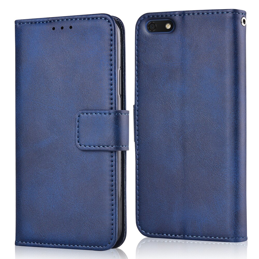 For Huawei Honor 7A 7 A 5.45'' DUA-L22 Case For Huawei 7A Coque Glossy Matte Wallet Case For Huawei DUA-L22 Honor 7A Flip Cover: niu-Dark Blue