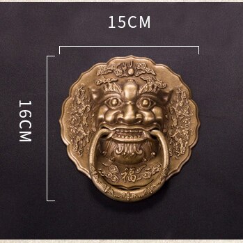 1 stk lås på dørhåndtag med drage løve messing asiatisk koreansk justerbar sikkerhedsdør portlås hjem hus palæ gårdhave: 16cm