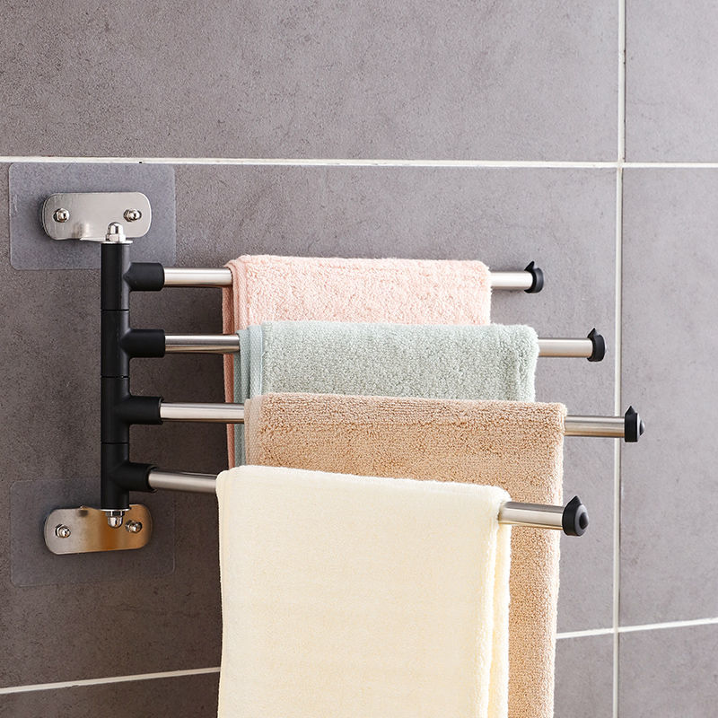 Wall Mount Punch-Free Adhesive Bathroom Towel Bars Holder Hanger Shelf Rack Organizer Door Hanging Holder Bar Organizer Stand