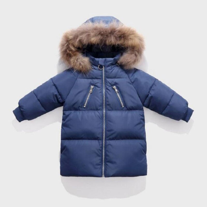 Hooded Infant Winter Jacket Down Russian Winter Clothes Fur Girl Winter Snowsuit for Baby: Color 3 / 110cm