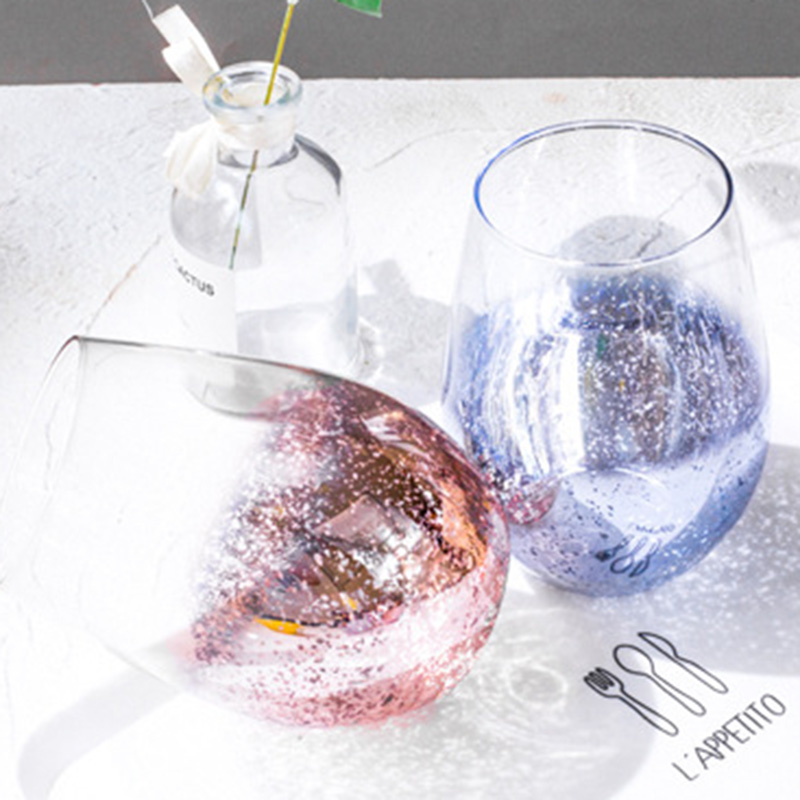 Europese Creatived Sterren Ei Cup Plated Kleur Grote Capaciteit Loodvrij Kristal Glas Cup Voor