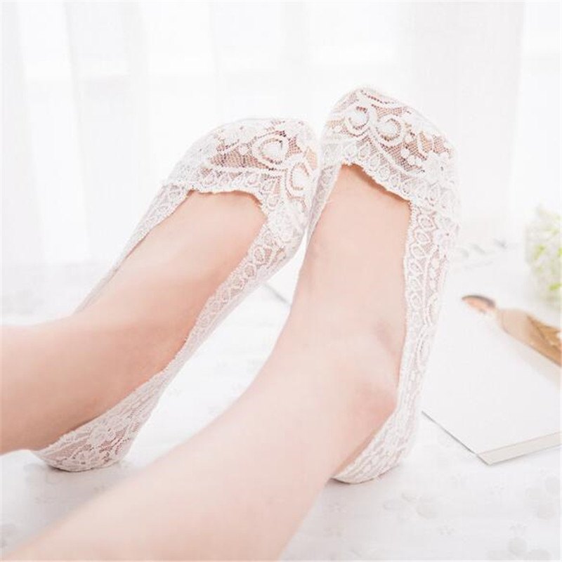 Silikon flachen Frauen Spitze Slipper Socken unsichtbar Nahtlose Mädchen niedrig schneiden Stiefel baumwolle Dicke Socken Hausschuhe Anti- Unterhose: Weiß