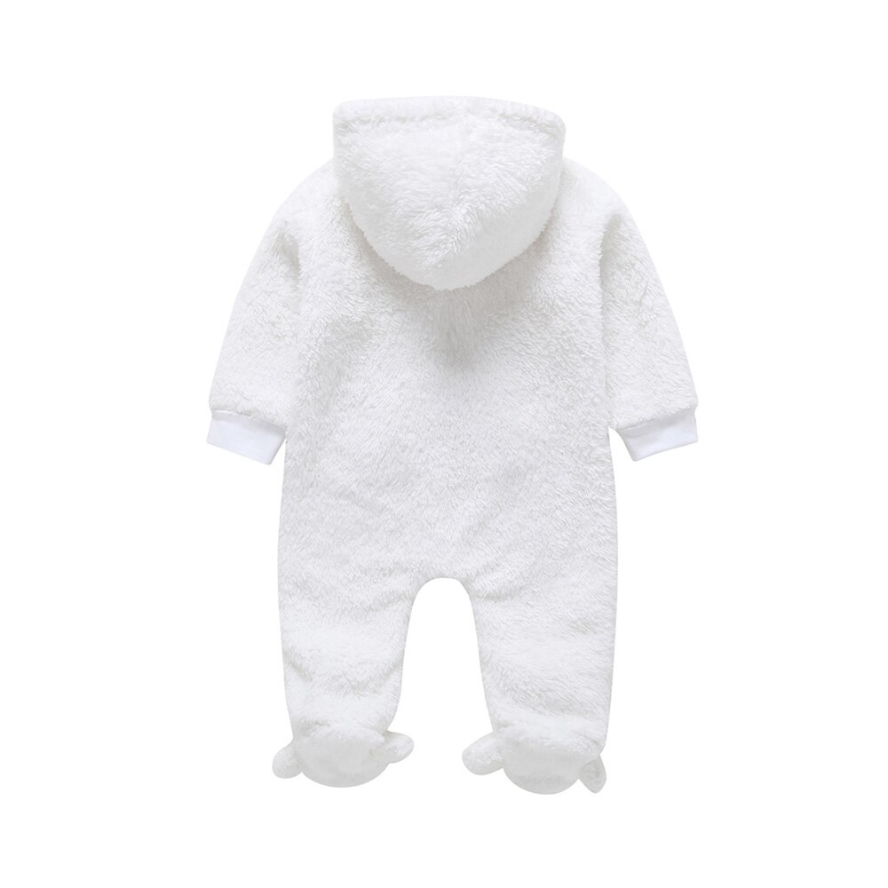 Jungen Mädchen Footies Bodys Warme Mit Kapuze Strampler Neugeborenen Baby Feste Teddy eins Stück Nette Vlies Karosserie Pyjama