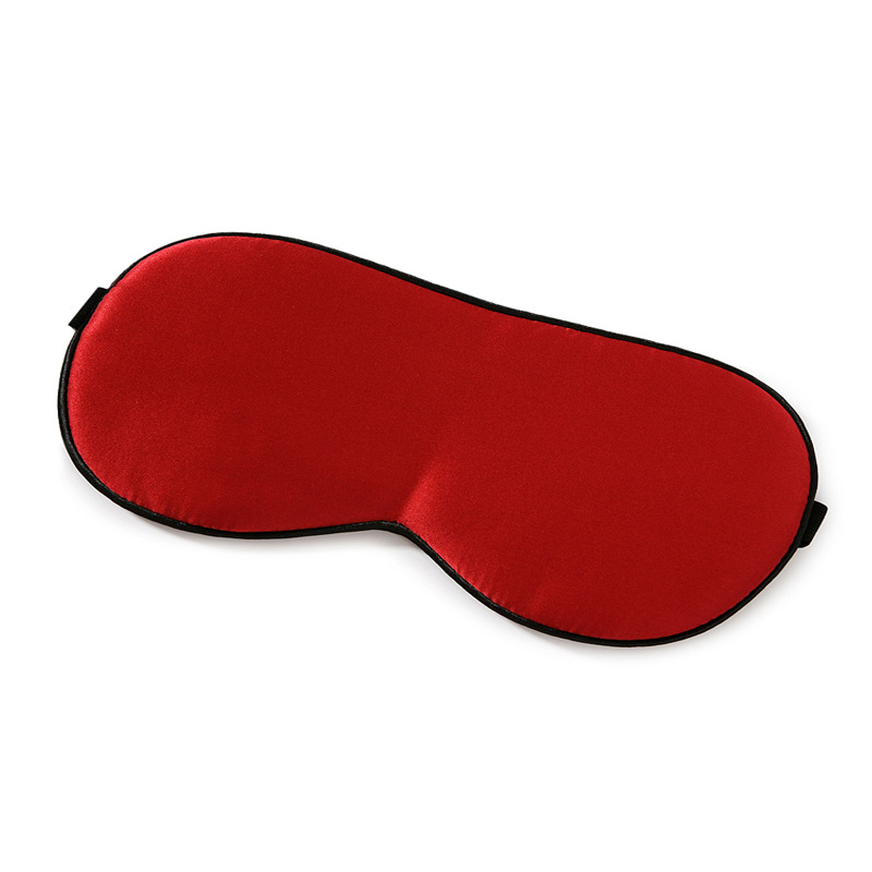 Sovmask 100%  naturligt mullbärssilke mjuk ögonbindel sovande ögonmask för att resa hem sömnhjälp hälsa ögonskugga ögonskydd: Röd