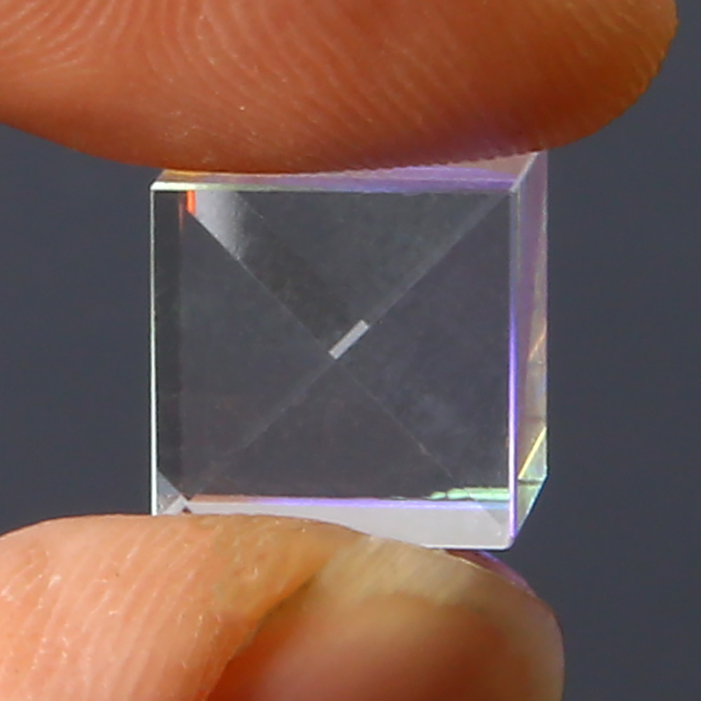 Szkło optyczne sześcian wadliwy krzyż dichroiczny pryzmat lustro Combiner rozdzielacz dekoracje 10x10mm przezroczysty moduł zabawki narzędzia dydaktyczne