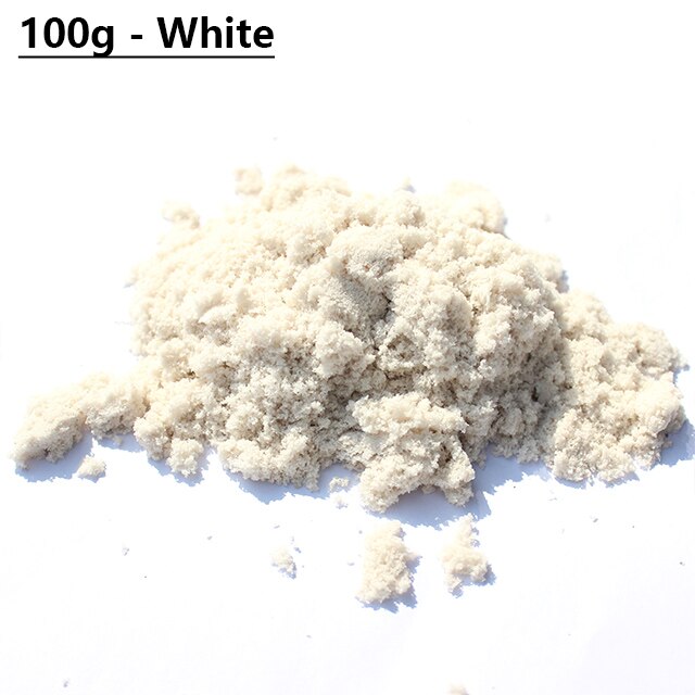 Dynamic Sand Soft Magic Sand DIY Indoor Playing Toys for Children Modeling Clay Slime Play Learning Educational Kids Toys: 100g-White Sand