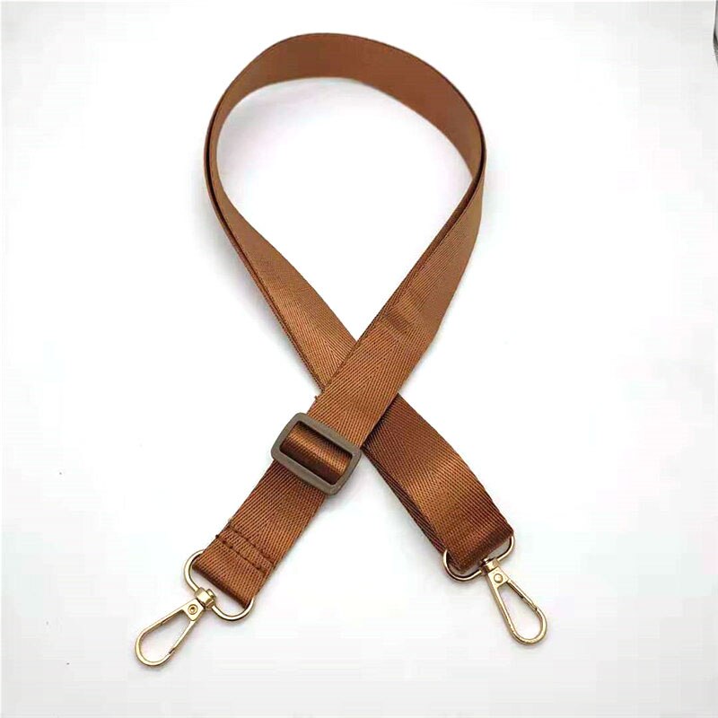 130cm tassenriemen effen kleur diy brede canvas riemen verstelbare crossbody tas accessoires dames schoudertassen handtassen decoratie: Bruin