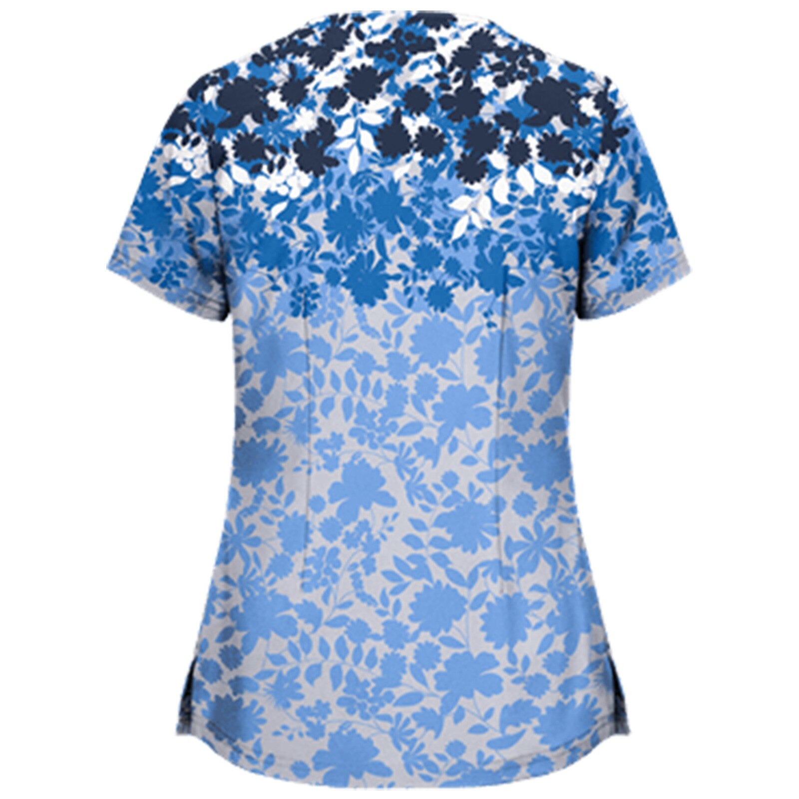 Chemisier à manches courtes et col en v pour femmes, uniforme de travail, salopette à imprimé floral, accessoires d'infirmière, # AA05