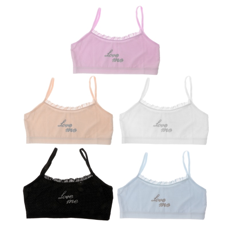 Unge piger bomuld camisoles pige undertøj trykning blonder vest top til teenagere træning camisole