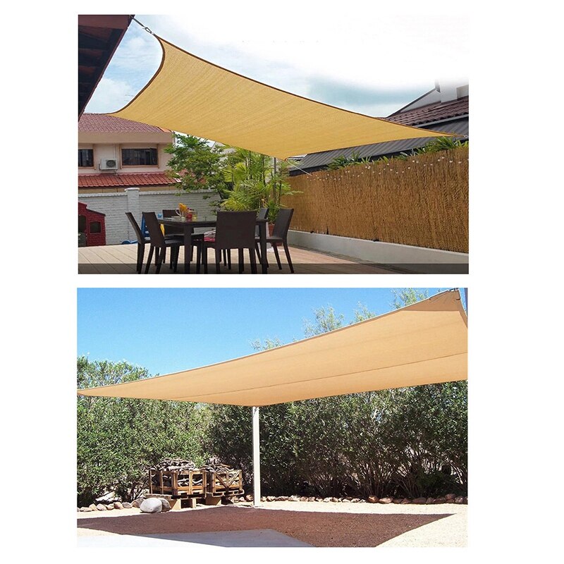 Sun Shade Sail Rectangle Canopy, Fabric Permeable Pergolas Top Cover, for Outdoor Patio Lawn Garden Backyard Awning