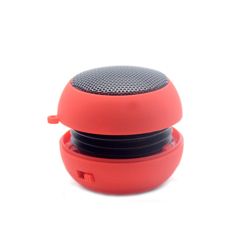 Mini Column Speaker Wired Stereo Sound Box Hamburger Shape Loudspeaker Audio Music Player for Mobile Phones Tablet: Red