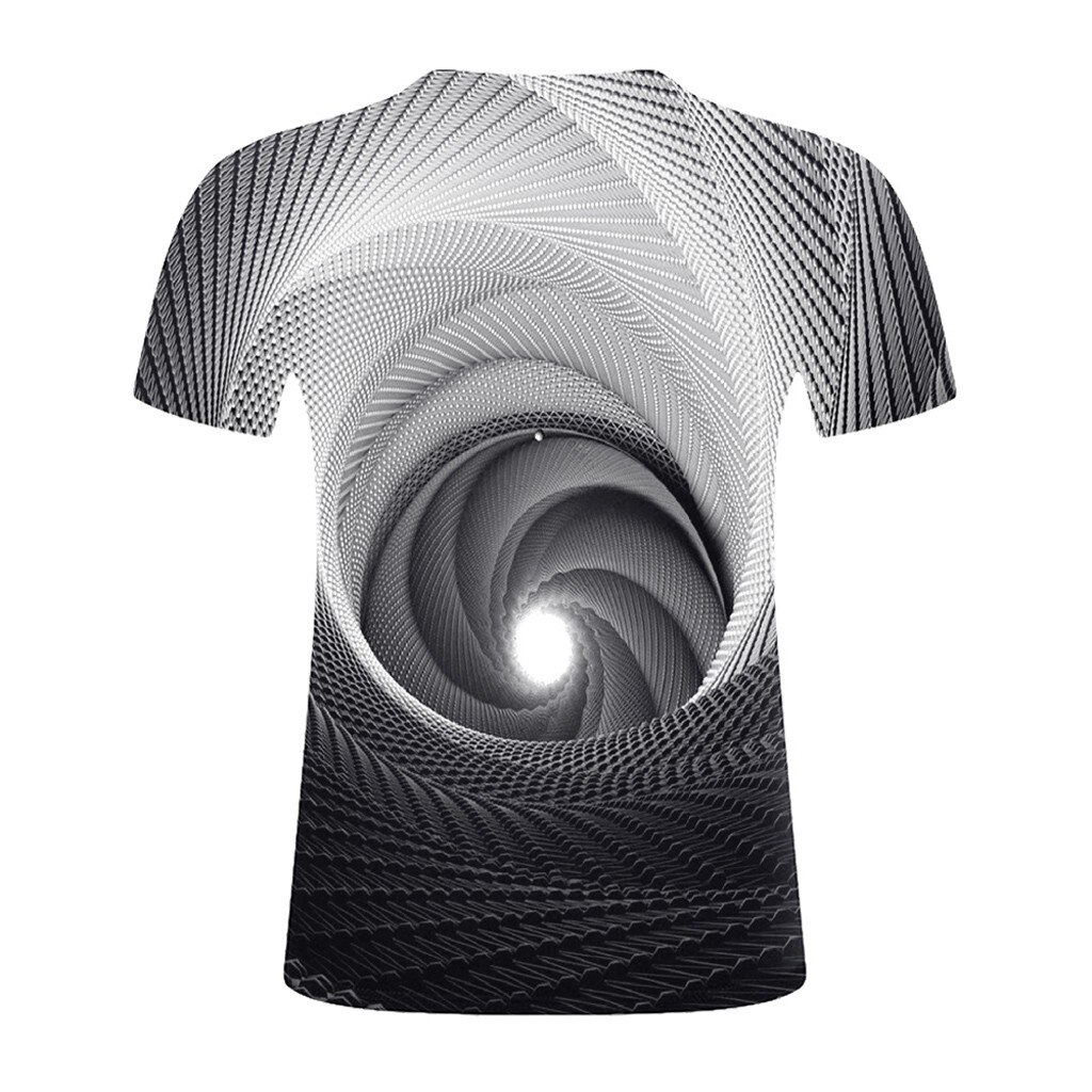 Funny T-shirts Casual Short Sleeve Three-dimensional Vortex Men T-shirt 3d Printed Summer O-neck Daily Casual