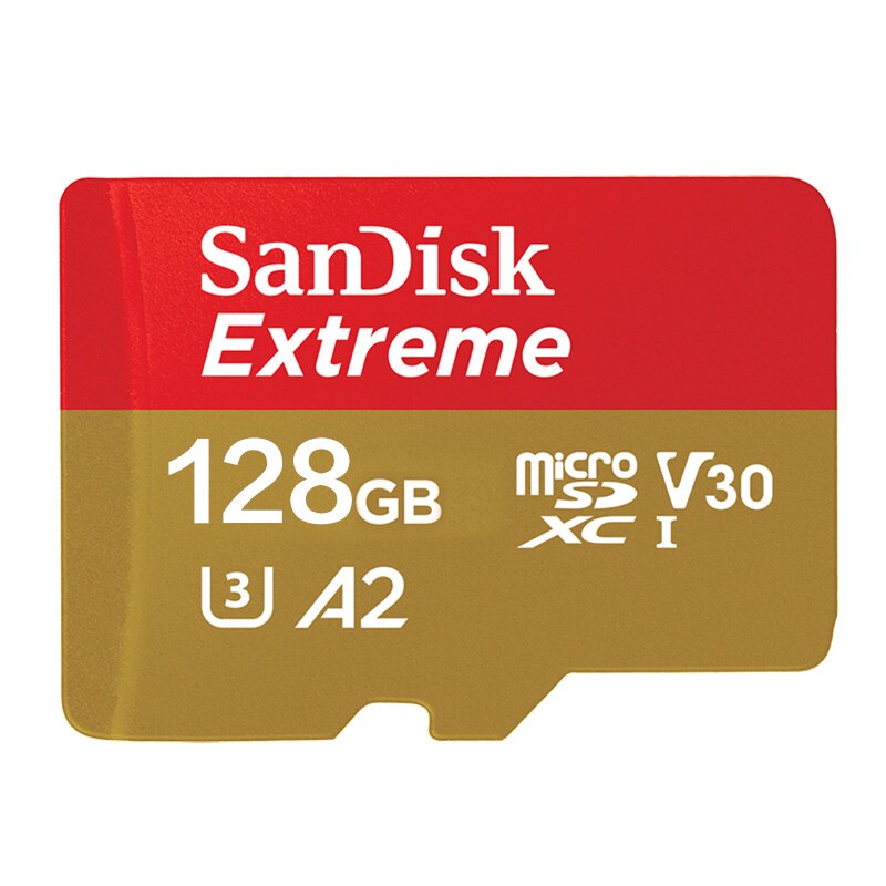 SanDisk tarjeta Micro SD de 128GB A1 tarjeta de memoria de 16gb 32gb 64GB 256GB EXTREME PRO U3 A2 4K cartao de memoria de tarjetas TF: red golden 128GB