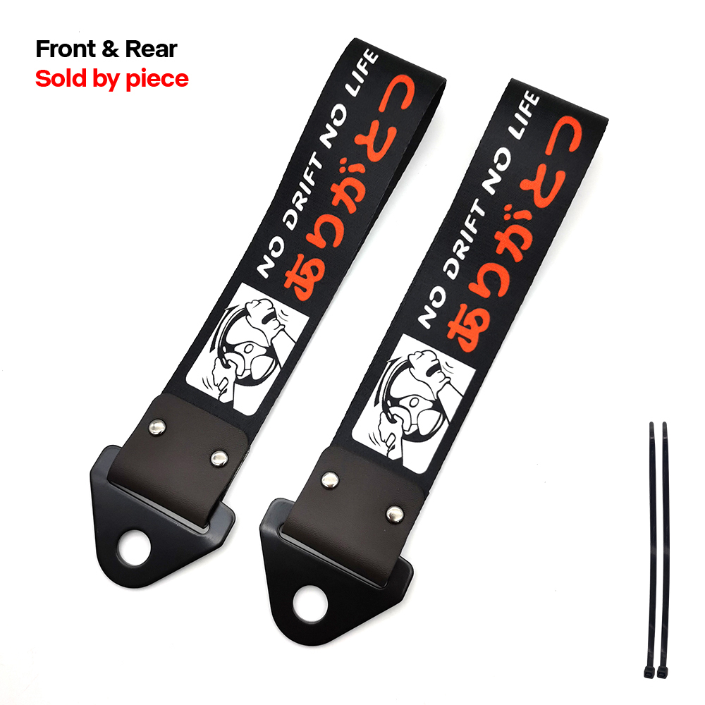 JDM Racing Culture colgante de coche correa de remolque cinturón cuerda de remolque cinta cuerda de remolque parachoques correa de remolque para NOS HKS accesorios iniciales D: Blanco