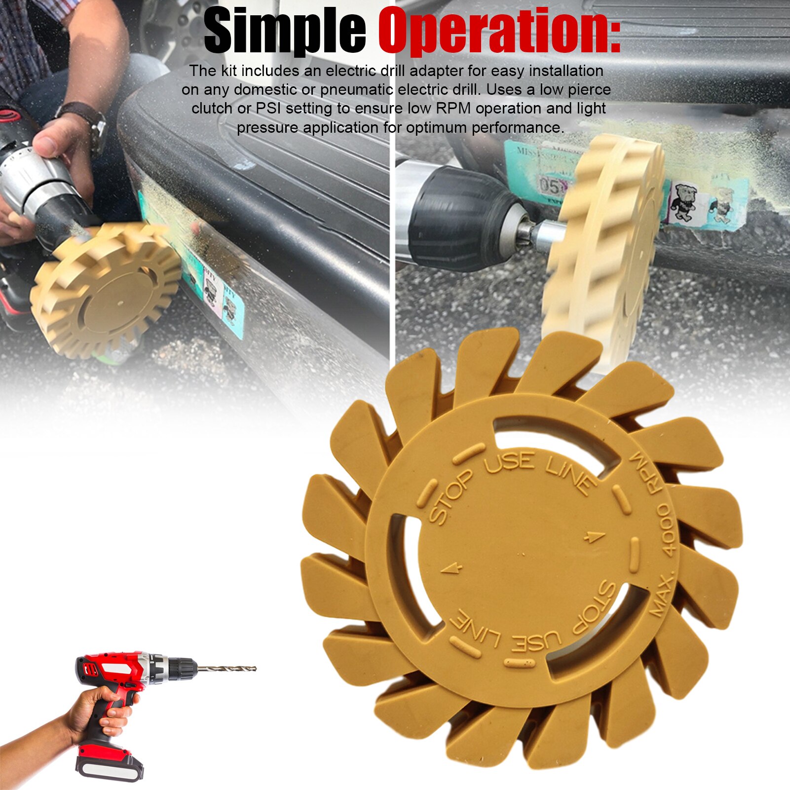 4 Inch 100 Mm Rubber Eraser Wheel Safe Effective Graphics Removal Tool Pneumatic Tool Accessories