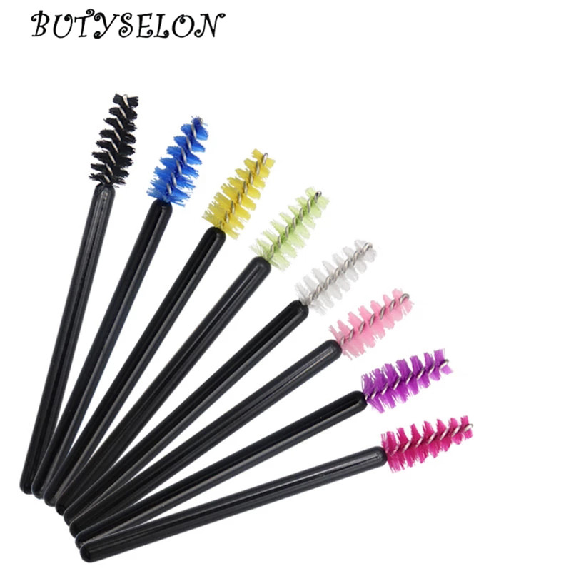 100/50 Mini Wimperborstels Mascara Wands Cosmetica Applicator Microbrush Wenkbrauw Borstel Make-Up Tool Lift Lash Extension Supplies