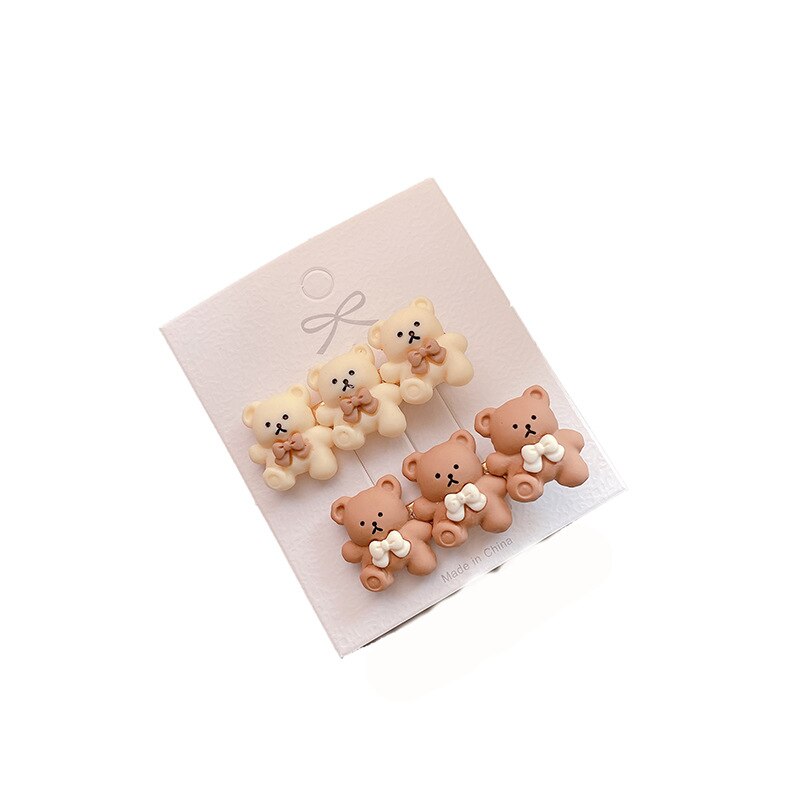 1 paio di clip di capelli per bambini svegli clip di capelli a scatto accessori per capelli per neonate orso stella fiore forcine per ragazze forcine per bambini