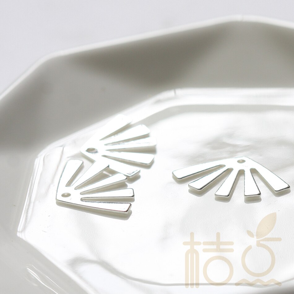 Massief Messing Fan Charme-12.5X20Mm (4273C): S.Plated-2 Pieces