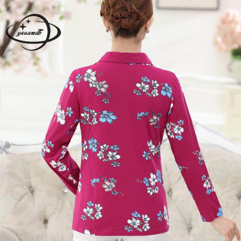 YAUAMDB femmes polos été L-4XL femmes hauts t-shirts imprimer vêtements à manches longues boutons minces dames vêtements ly59
