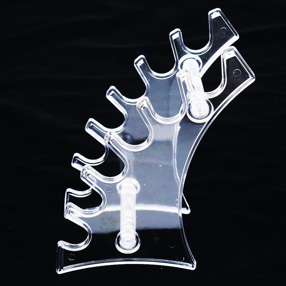 Transparante 6 Slot Plastic Potlood Pen Lepel Sieraden Display Houder Stand Rack Wenkbrauw Eyeliner Pen Make Holder Rekken