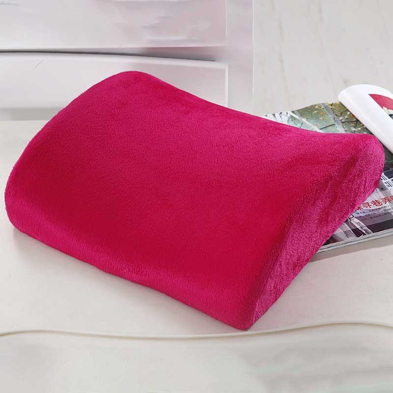 High-Resilience Memory Foam Cushion Newest Lumbar Back Support Cushion Relief Pillow for Office Home Car Travel Booster Seat: Rose