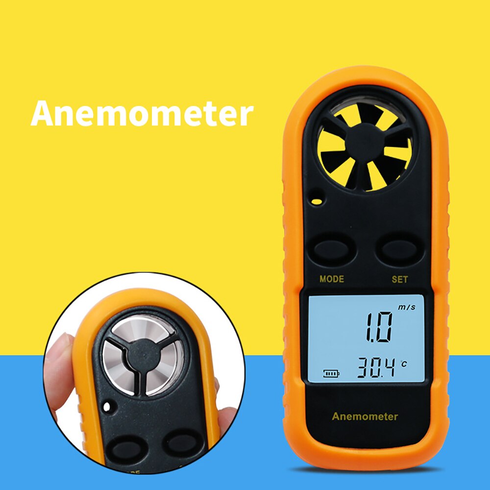 Digital Anemometer Pocket Anemometer Handheld Wind Speed Temperature Measuring Instrument Outdoor Wind 0-30m/S Test Instrument