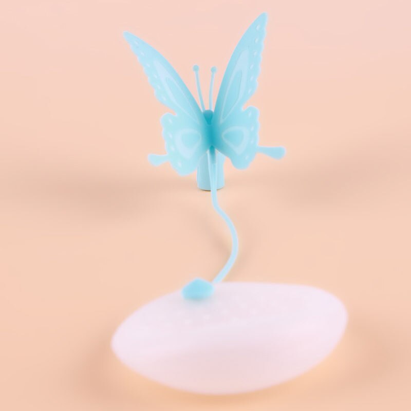 Infusor de té con de mariposa, Bolsa de colador de té, bolsa para hacer hojas sueltas, colador, café, especias, filtro de colores, herramienta de cocina: blue