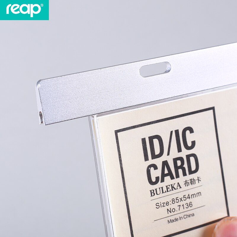Soporte de placa con nombre de aluminio Reap 7136 con tarjeta de identificación o de autobús con cordón