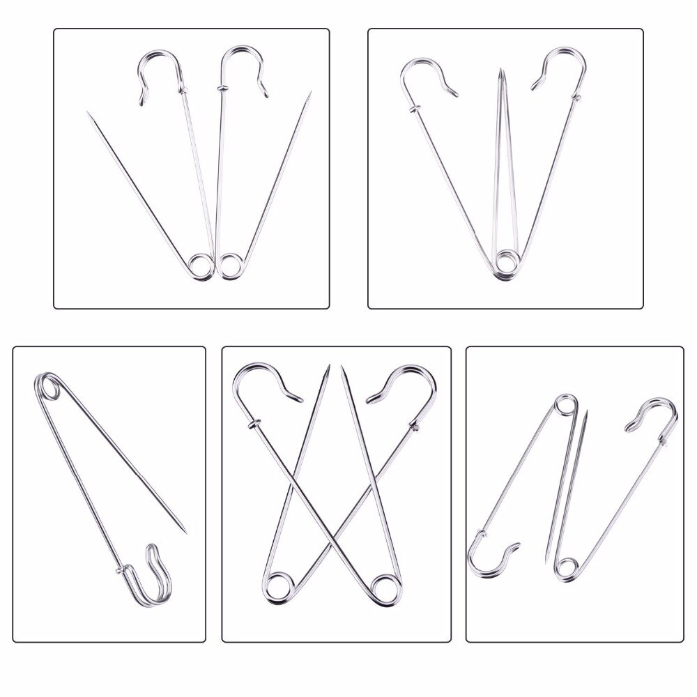 Stainless Steel Safety Pins Blanket Pins 4 Inch Extra Large, 10 Pieces